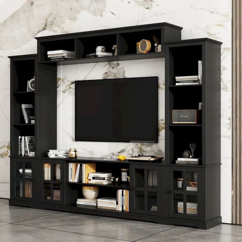 Wall Unit Entertainment Center Bookshelves TV Stand Display End Tables