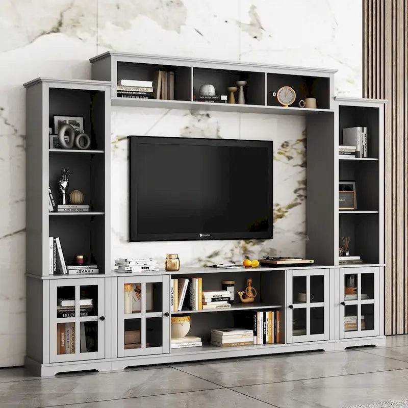 Wall Unit Entertainment Center Bookshelves TV Stand Display End Tables