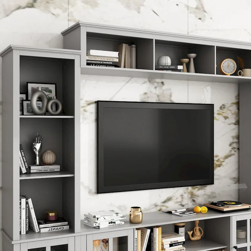 Wall Unit Entertainment Center Bookshelves TV Stand Display End Tables