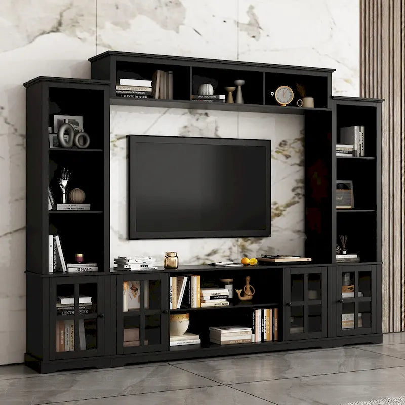 Wall Unit Entertainment Center Bookshelves TV Stand Display End Tables