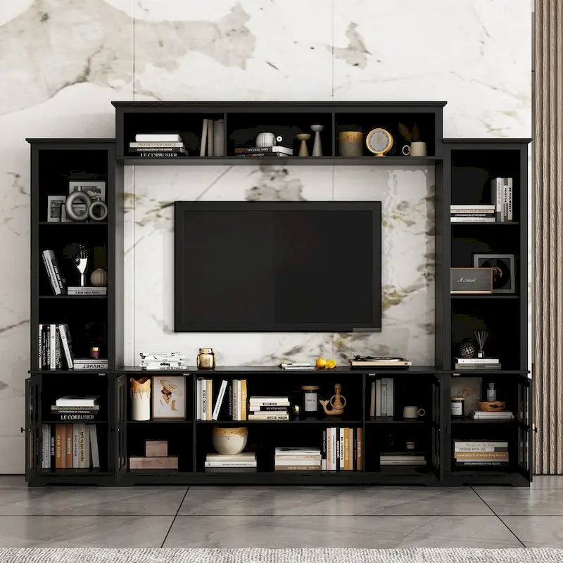 Wall Unit Entertainment Center Bookshelves TV Stand Display End Tables