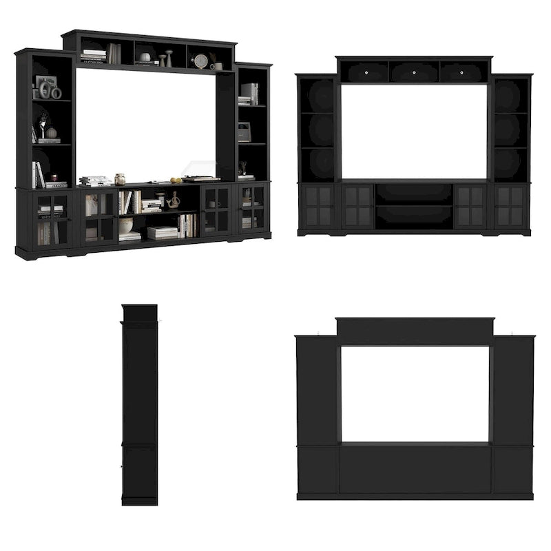 Wall Unit Entertainment Center Bookshelves TV Stand Display End Tables
