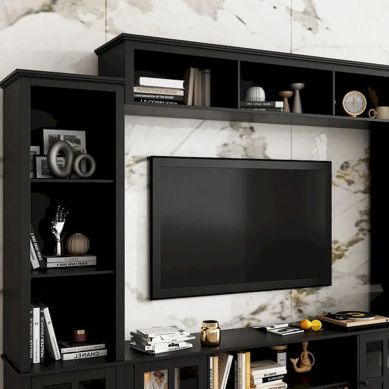 Wall Unit Entertainment Center Bookshelves TV Stand Display End Tables