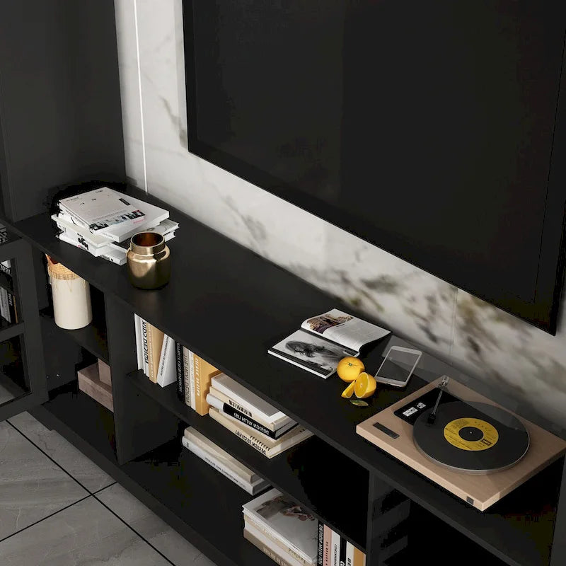 Wall Unit Entertainment Center Bookshelves TV Stand Display End Tables