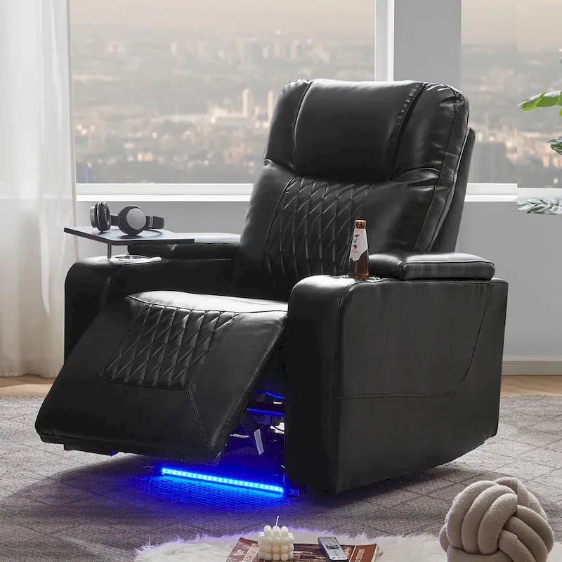 Nestfair Power Motion Recliner with 2 Cup Holders and 360 Swivel Tray Table