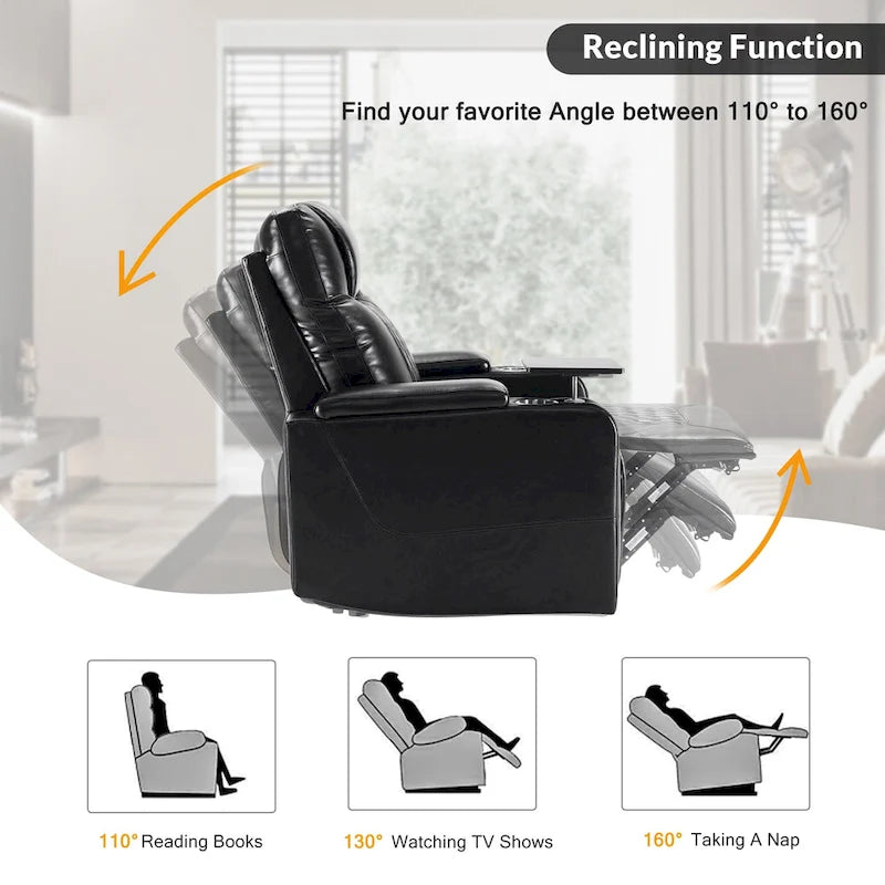 Nestfair Power Motion Recliner with 2 Cup Holders and 360 Swivel Tray Table