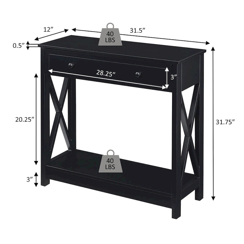 Convenience Concepts Oxford 1 Drawer Entryway Hall Table with Shelf