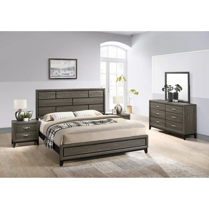 Roundhill Furniture Stout Panel Contemporary 5-piece Bedroom Set