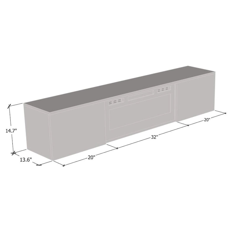 Cali EF Wall Mounted Electric Fireplace Modern 72 TV Stand