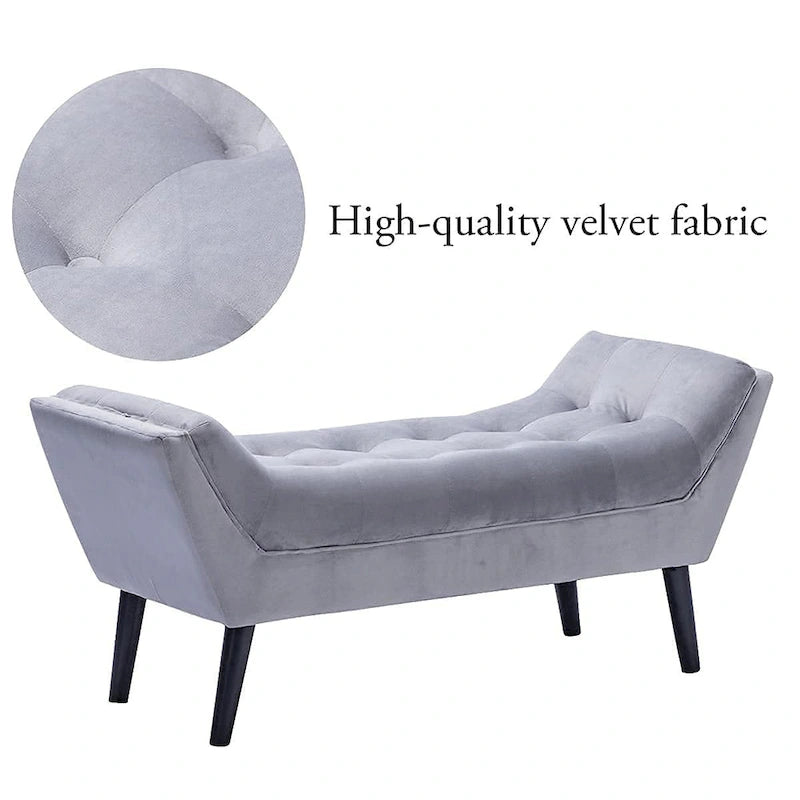 Andeworld end of bed bench Entryway Bench Modern Fabric Footstool for Hallway with Wooden Legs