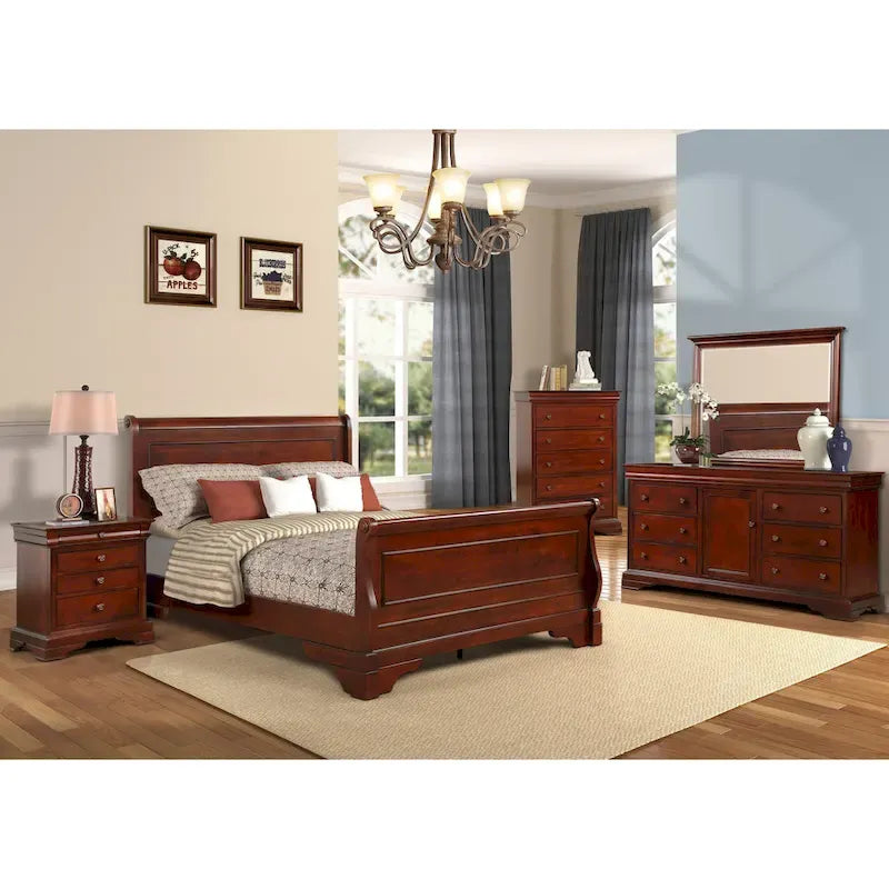 New Classic Furniture Rodgers Bordeaux Sleigh Bed