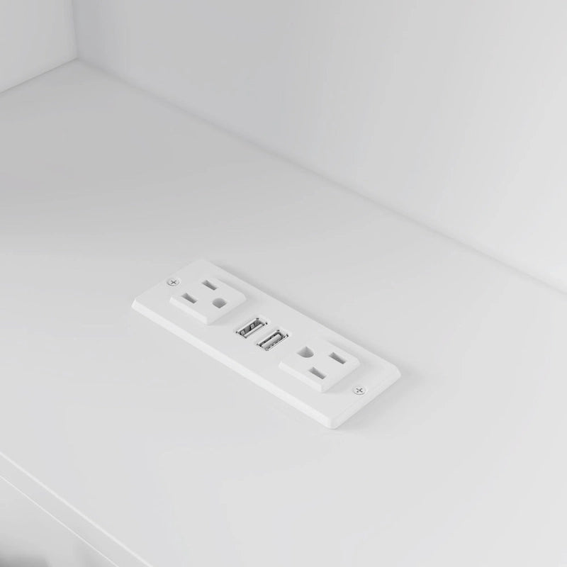 Queen Size Bookcase Headboard With A Hole For Passing Cords & Lights