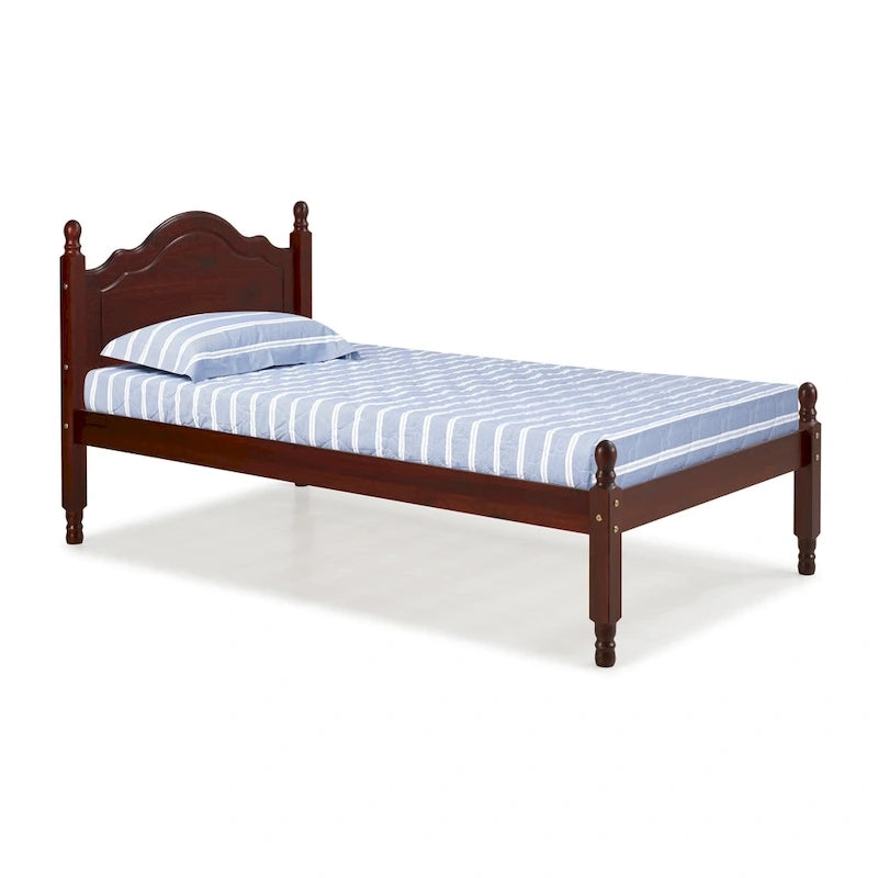 100% Solid Wood Reston Twin Size Panel Headboard Platform Bed by Palace Imports