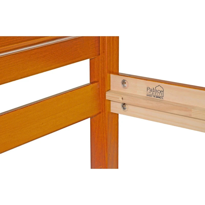 100% Solid Wood Reston Twin Size Panel Headboard Platform Bed by Palace Imports