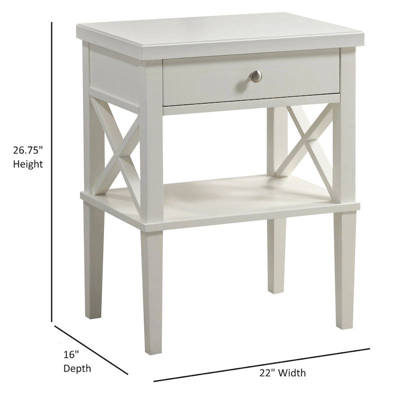 Copper Grove Castle Creek Wooden Nightstand with Lower Shelf