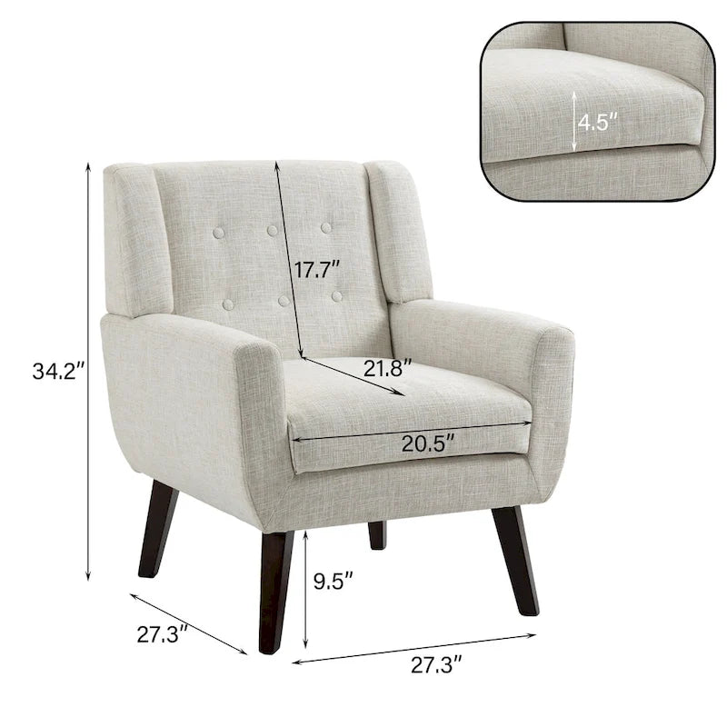 Modern Curved 63 Button Tufted Upholstered Loveseat with 2 Accent Chairs