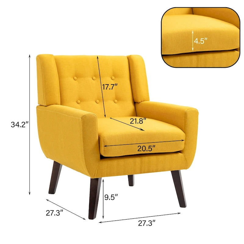 Modern Curved 63 Button Tufted Upholstered Loveseat with 2 Accent Chairs