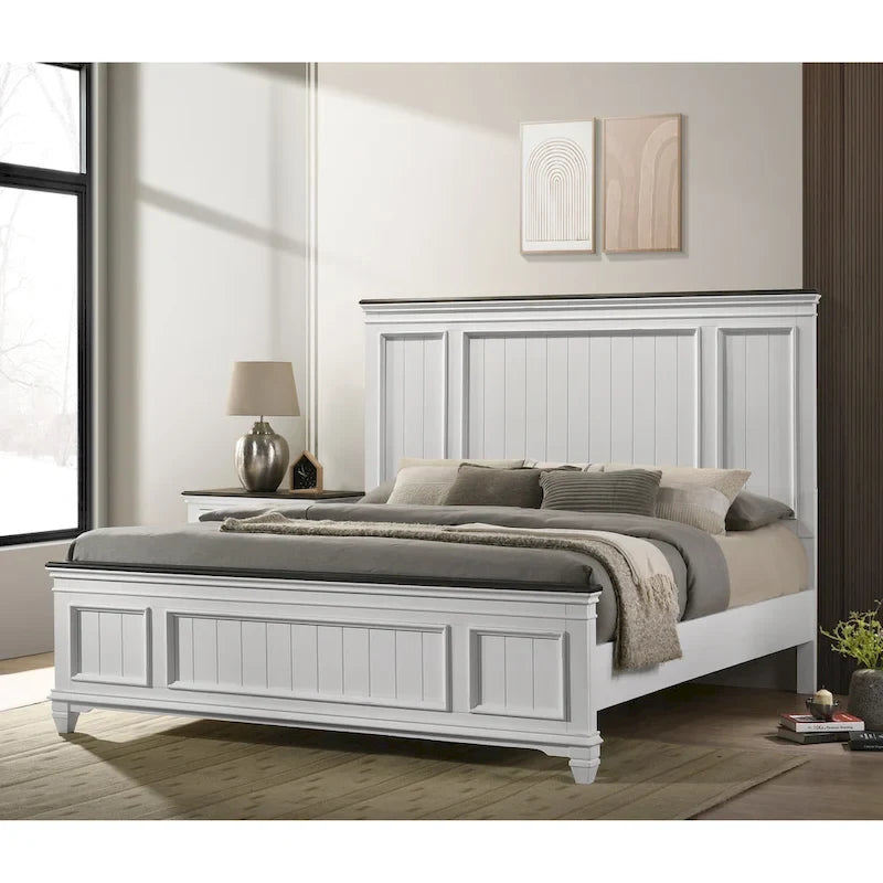 Roundhill Furniture Clelane Shiplap Wood Panel Bed