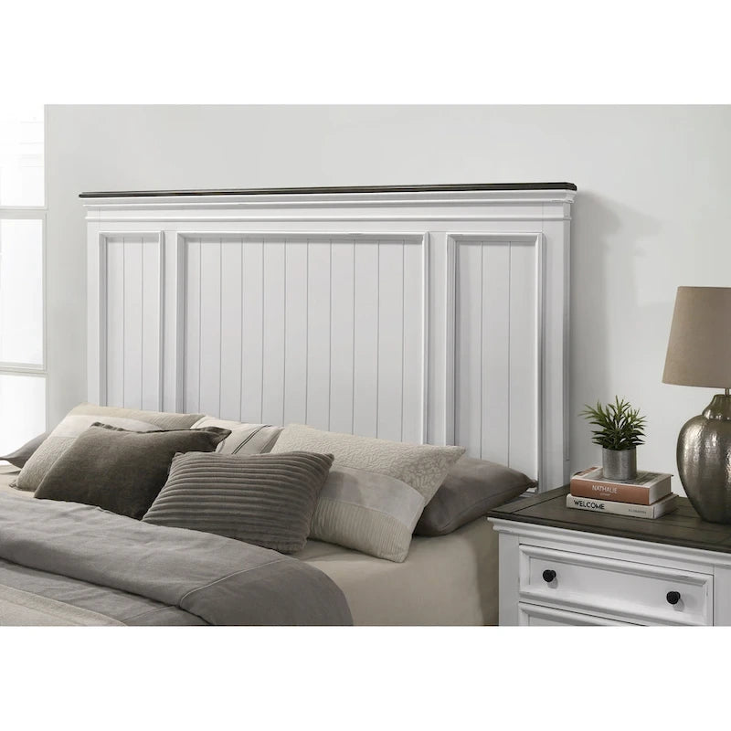 Roundhill Furniture Clelane Shiplap Wood Panel Bed