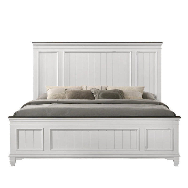 Roundhill Furniture Clelane Shiplap Wood Panel Bed