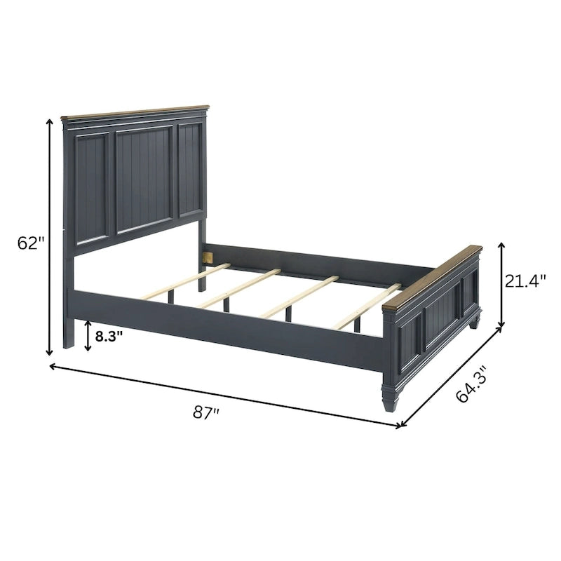 Roundhill Furniture Clelane Shiplap Wood Panel Bed