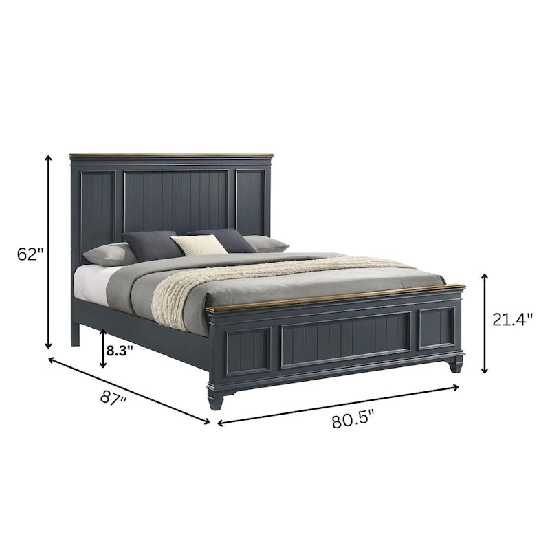 Roundhill Furniture Clelane Shiplap Wood Panel Bed