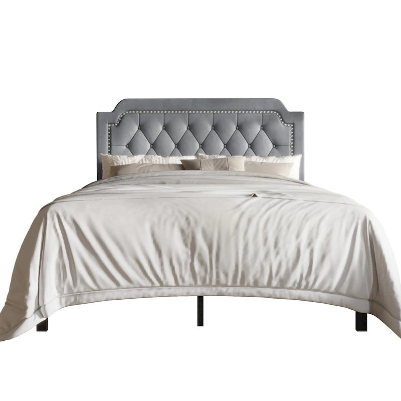 CraftPorch Elegance Velvet Button Tufted Upholstered Platform Bed