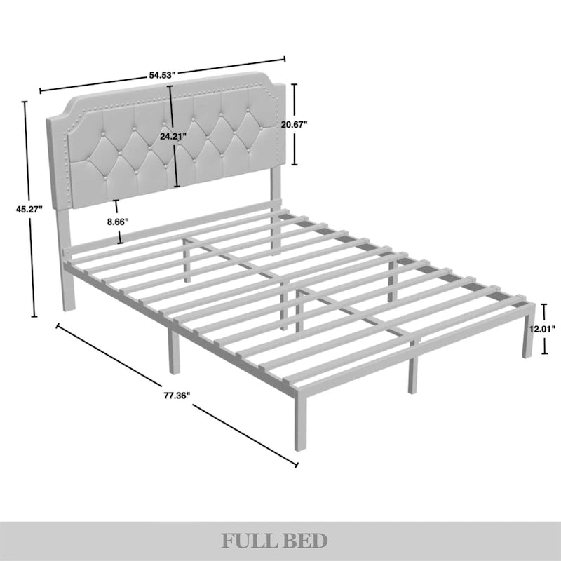 CraftPorch Elegance Velvet Button Tufted Upholstered Platform Bed