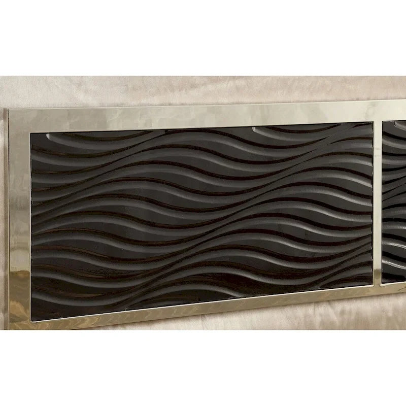 Nols Transitional Chrome Headboard and Footboard by Furniture of America