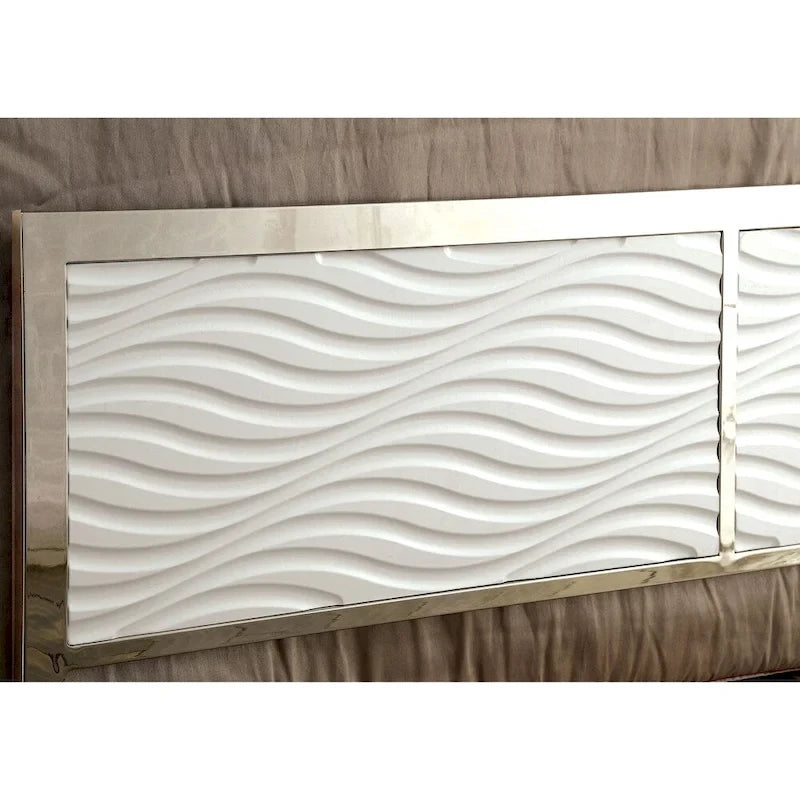 Nols Transitional Chrome Headboard and Footboard by Furniture of America