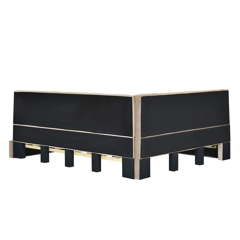 Full Size Upholstered Daybed/Sofa Bed with L-shaped Headboard