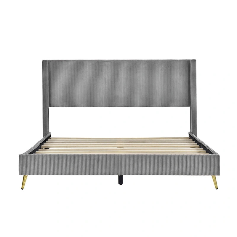Queen Size Platform Bed with Metal Legs