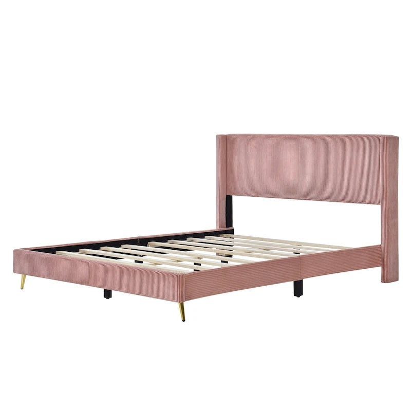 Queen Size Platform Bed with Metal Legs