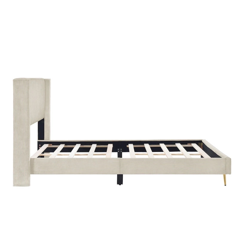 Queen Size Platform Bed with Metal Legs