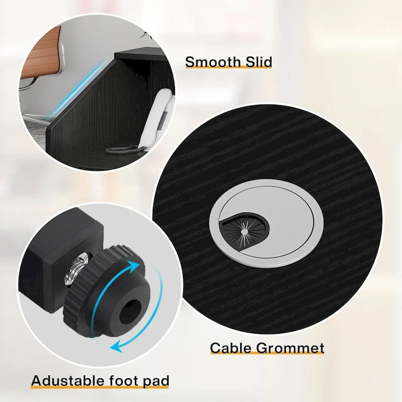 47 inch Reception Desk with Cable Grommet, Modern Front Desk Retail Counter for Checkout, Lobby, Beauty Salon