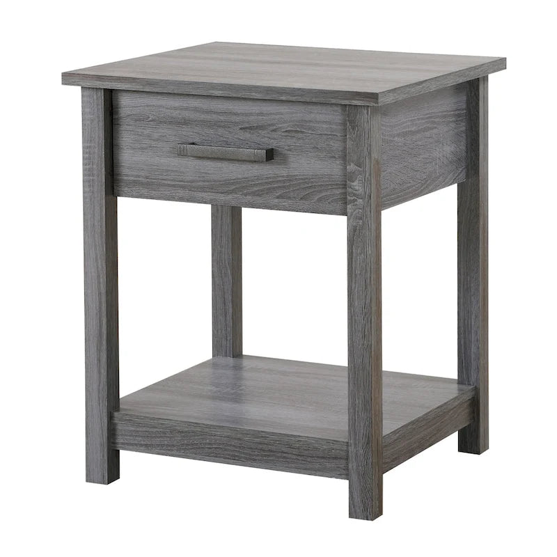 Salem 1-drawer and Shelf Wooden Nightstand