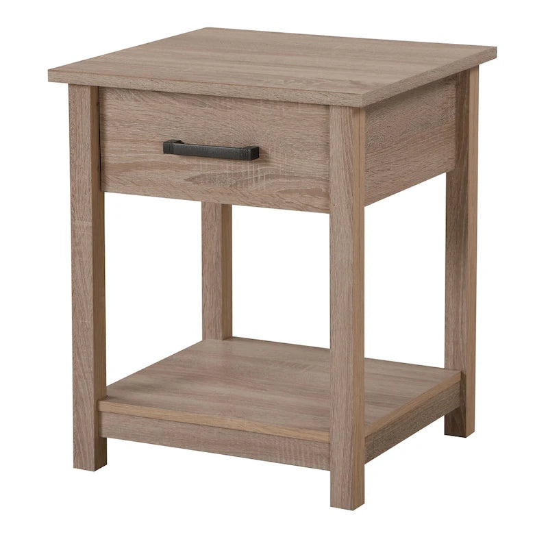 Salem 1-drawer and Shelf Wooden Nightstand