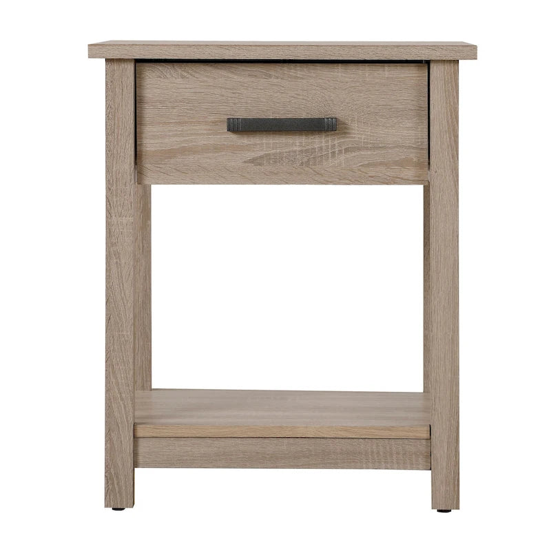 Salem 1-drawer and Shelf Wooden Nightstand