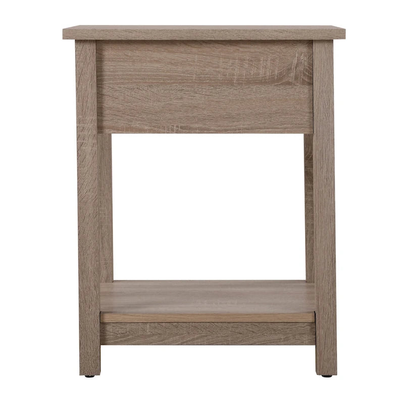 Salem 1-drawer and Shelf Wooden Nightstand