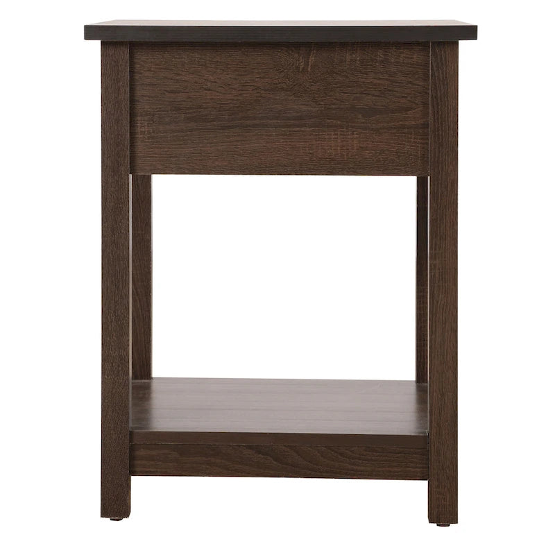 Salem 1-drawer and Shelf Wooden Nightstand