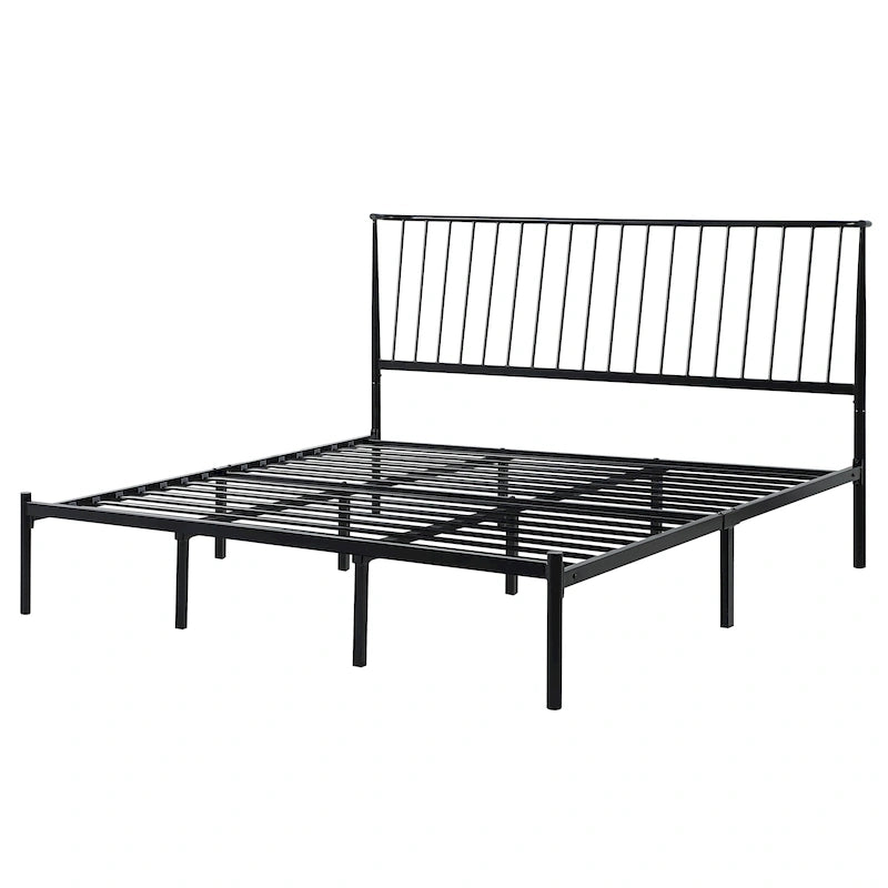 Bliss Metal Platform Bed with Curved Metal Headboard by iQ Modern