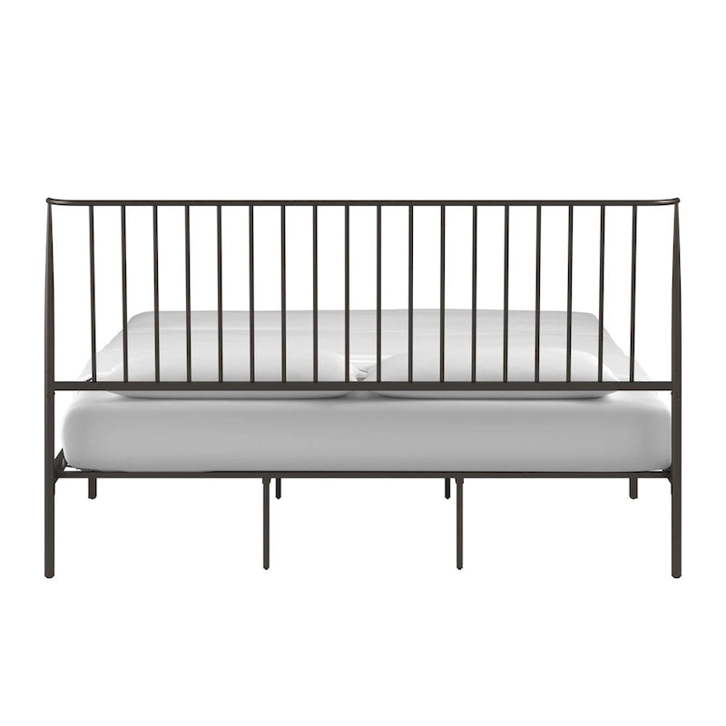 Bliss Metal Platform Bed with Curved Metal Headboard by iQ Modern