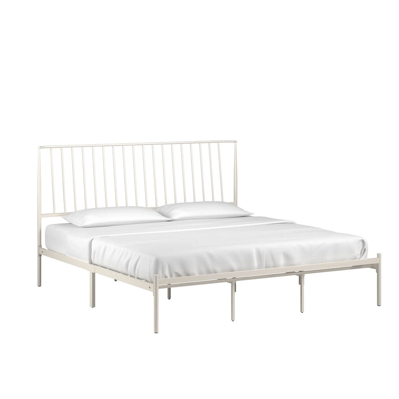 Bliss Metal Platform Bed with Curved Metal Headboard by iQ Modern