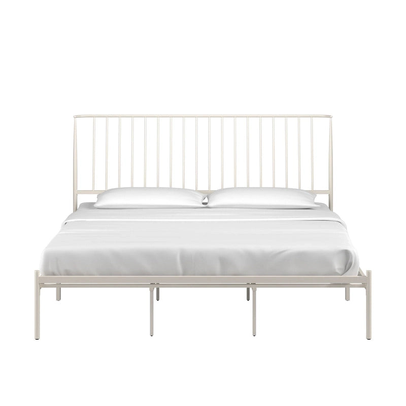 Bliss Metal Platform Bed with Curved Metal Headboard by iQ Modern