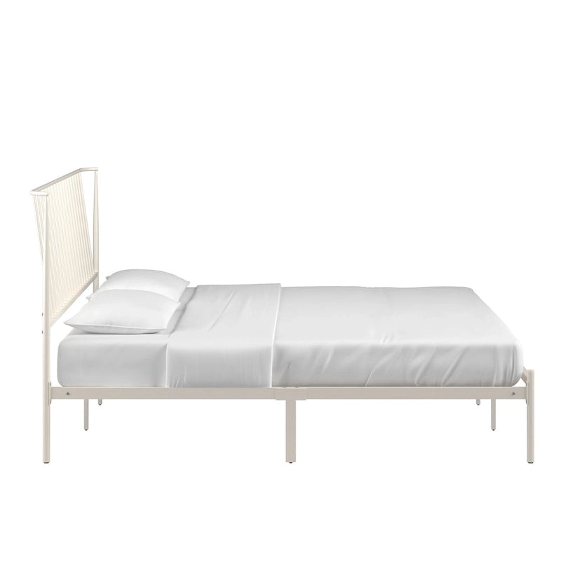 Bliss Metal Platform Bed with Curved Metal Headboard by iQ Modern