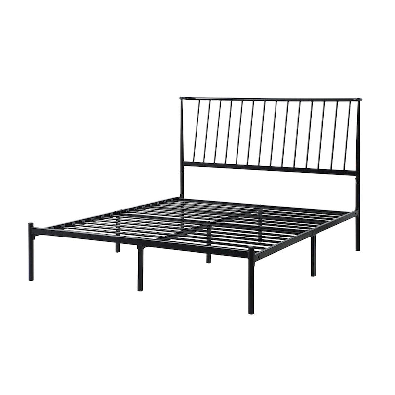Bliss Metal Platform Bed with Curved Metal Headboard by iQ Modern