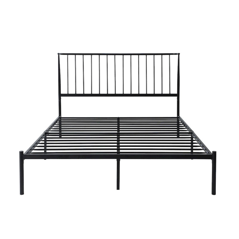 Bliss Metal Platform Bed with Curved Metal Headboard by iQ Modern