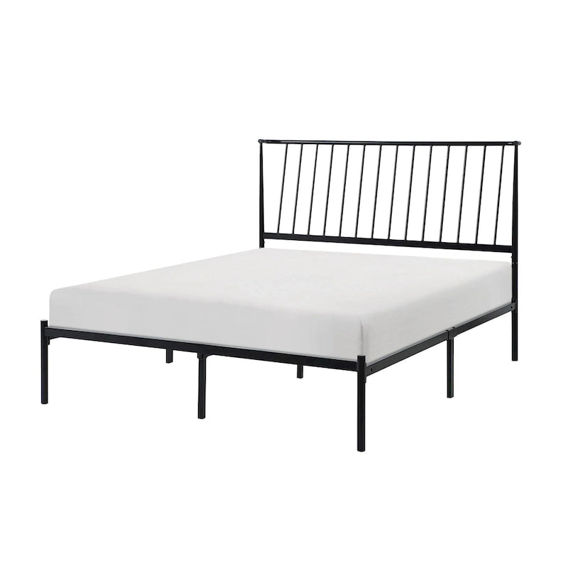 Bliss Metal Platform Bed with Curved Metal Headboard by iQ Modern