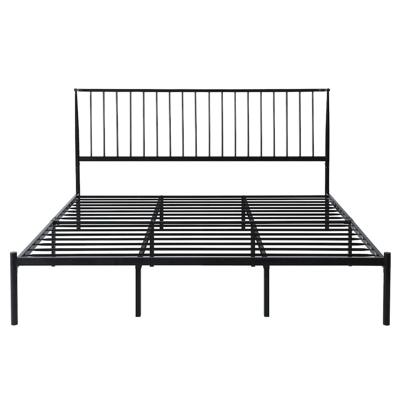 Bliss Metal Platform Bed with Curved Metal Headboard by iQ Modern