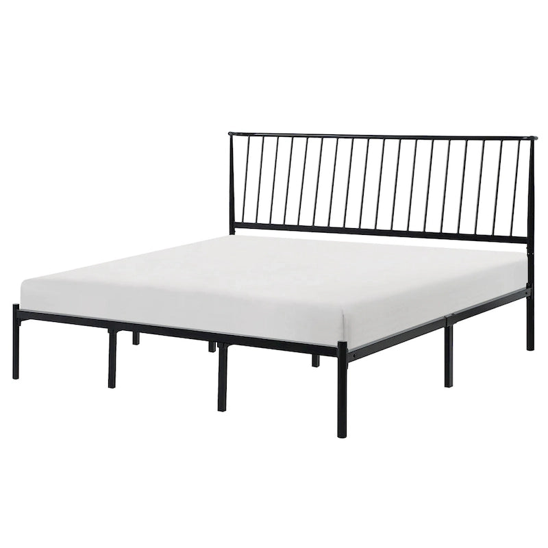 Bliss Metal Platform Bed with Curved Metal Headboard by iQ Modern